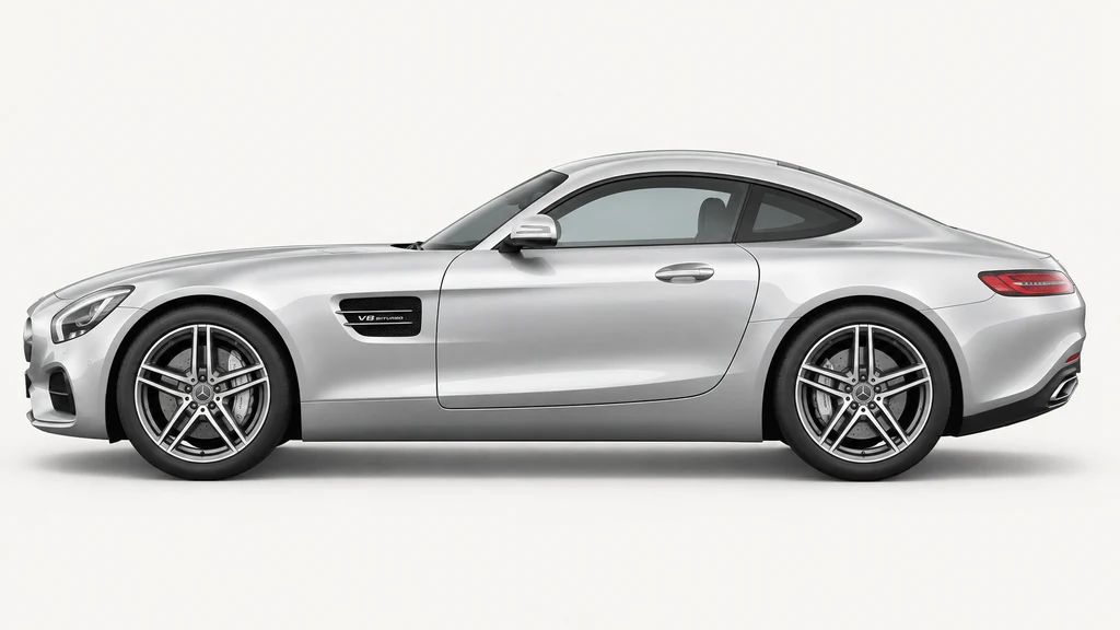 Silver Mercedes-Benz AMG GT C190, generated side-profile illustration