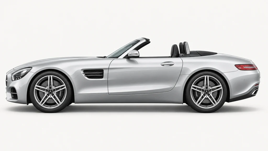 Silver Mercedes-Benz AMG GT R190, generated side-profile illustration