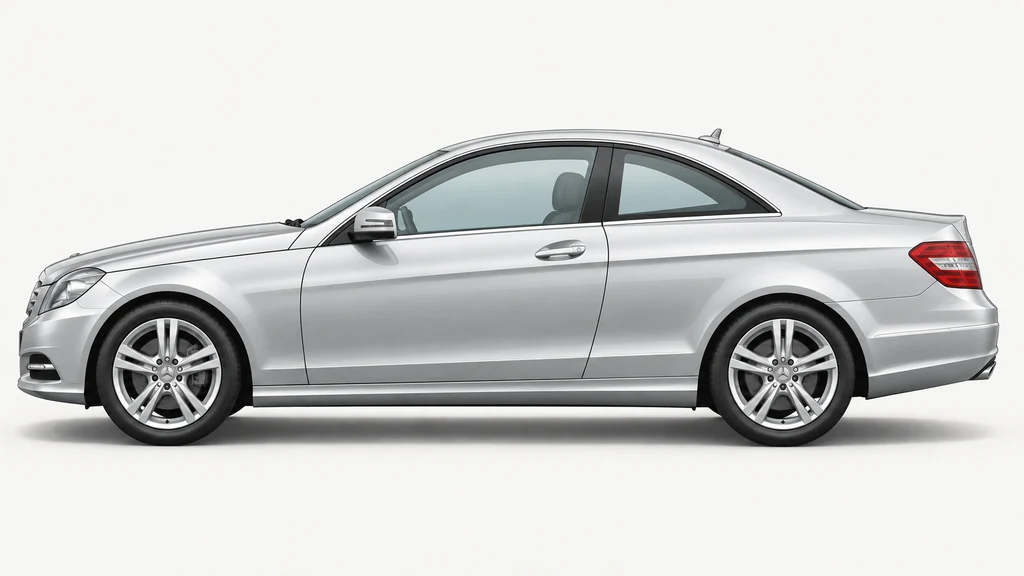 Silver Mercedes-Benz C-Class C204 coupé, generated side-profile illustration