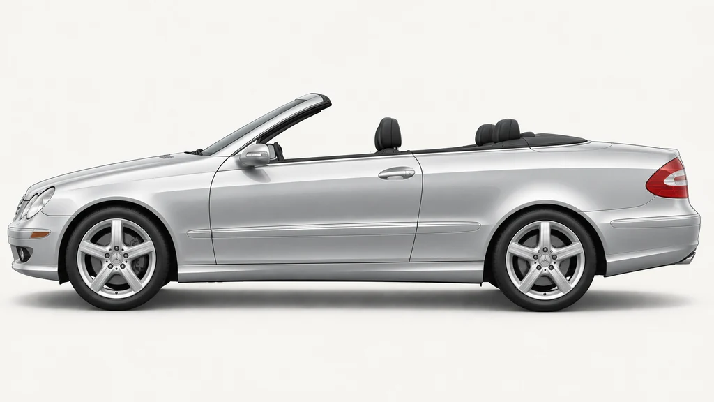 Silver Mercedes-Benz CLK A209, generated side-profile illustration