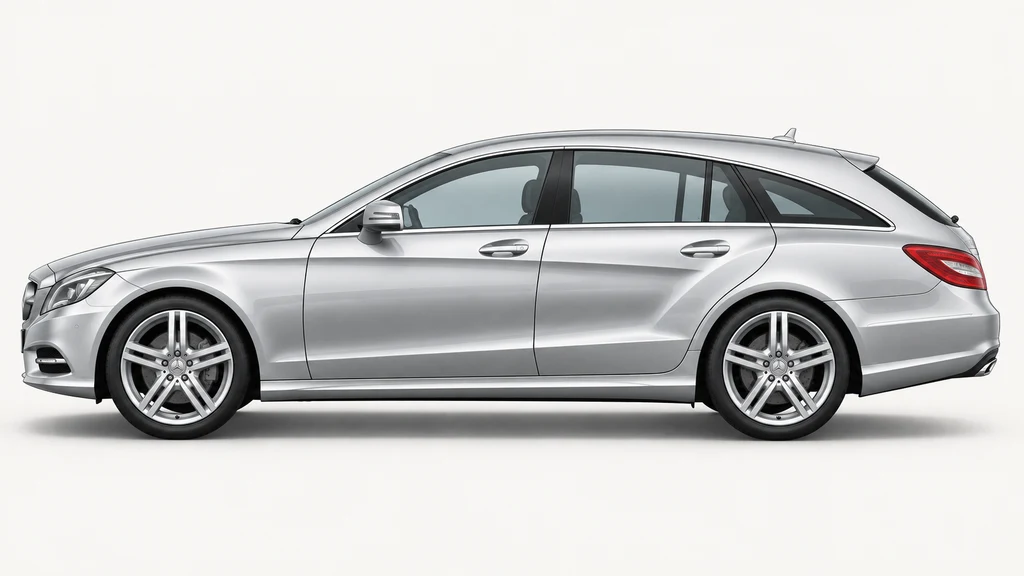 Silver Mercedes-Benz CLS X218, generated side-profile illustration