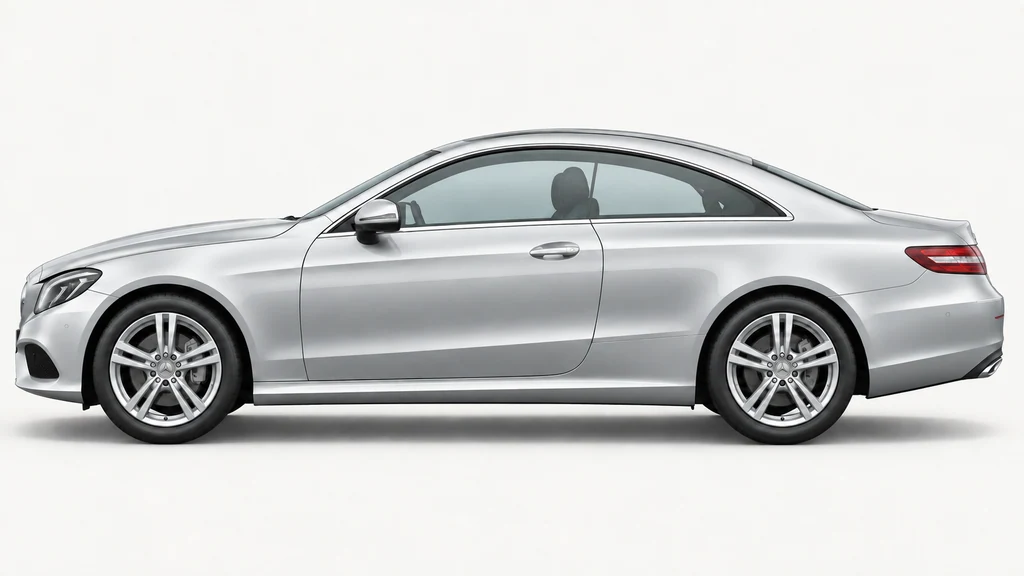 Silver Mercedes-Benz C238 coupé, generated side-profile illustration