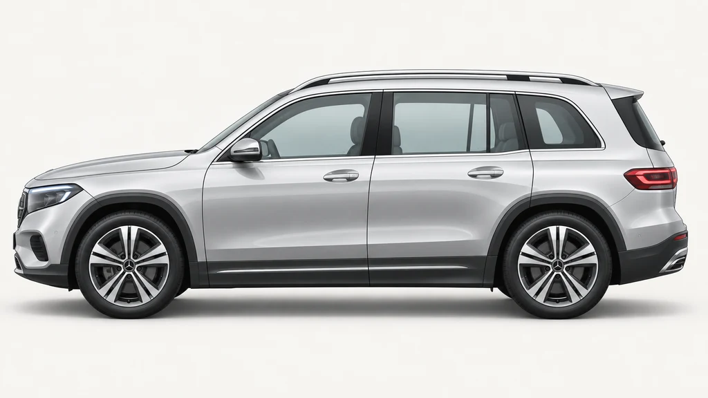 Silver Mercedes-Benz EQB X243, generated side-profile illustration