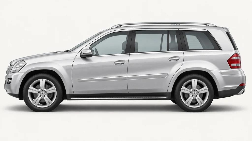 Silver Mercedes-Benz GL X164, generated side-profile illustration