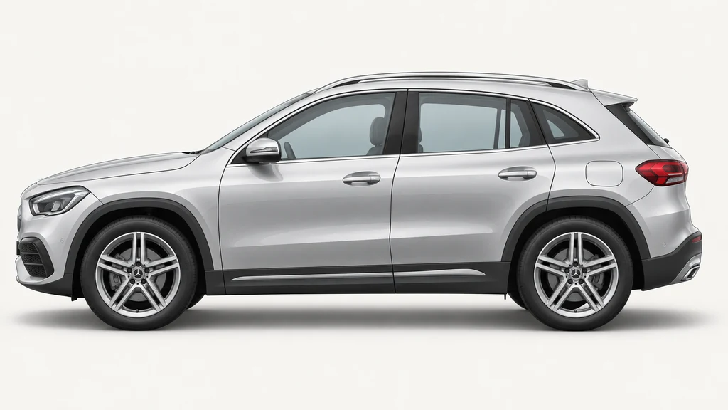 Silver Mercedes-Benz GLA H247, generated side-profile illustration