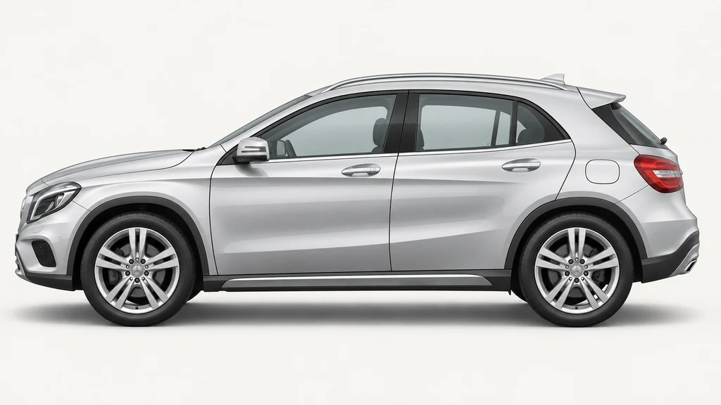 Silver Mercedes-Benz GLA X156, generated side-profile illustration