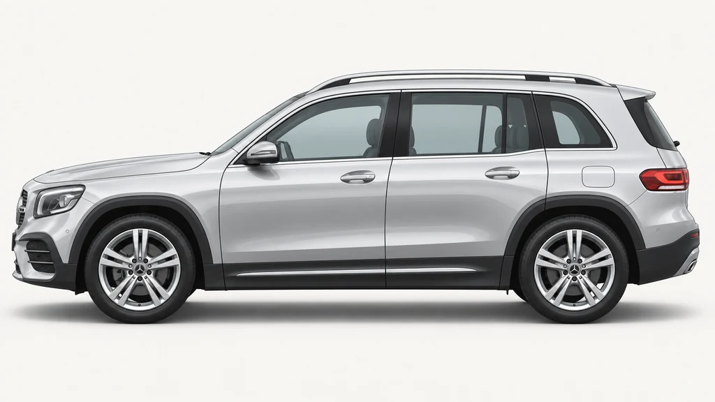 Silver Mercedes-Benz GLB X247, generated side-profile illustration