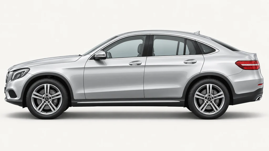 Silver Mercedes-Benz GLC C253, generated side-profile illustration