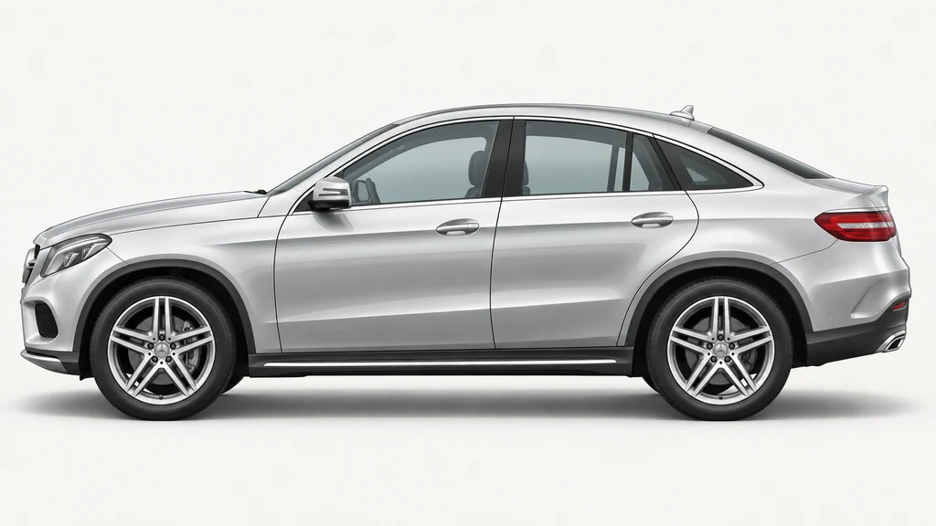 Silver Mercedes-Benz GLE C292, generated side-profile illustration