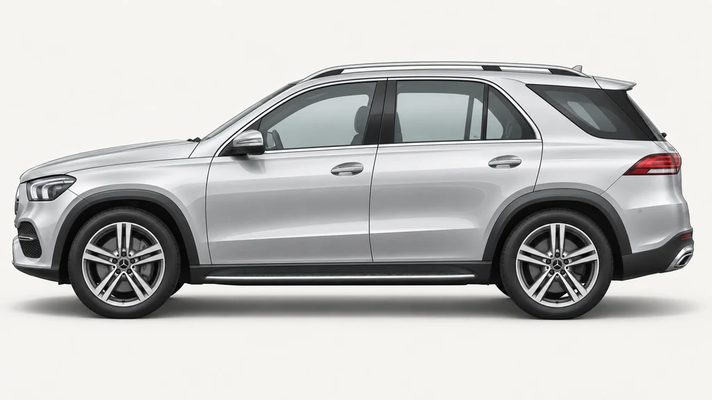 Silver Mercedes-Benz GLE V167, generated side-profile illustration