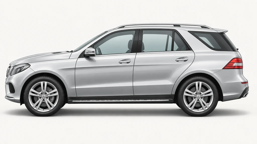 Silver Mercedes-Benz GLE W166, generated side-profile illustration