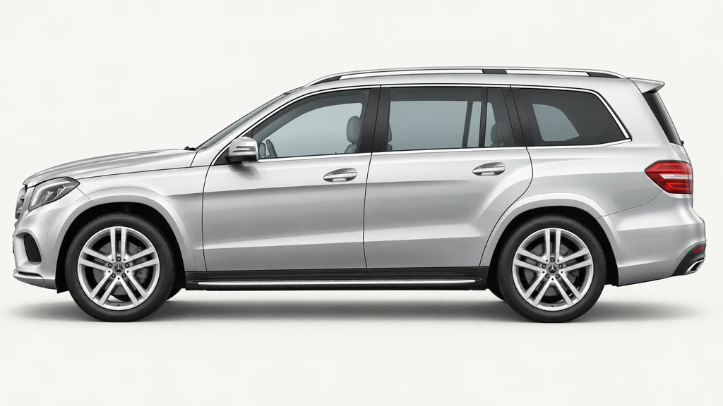 Silver Mercedes-Benz GLS X166, generated side-profile illustration