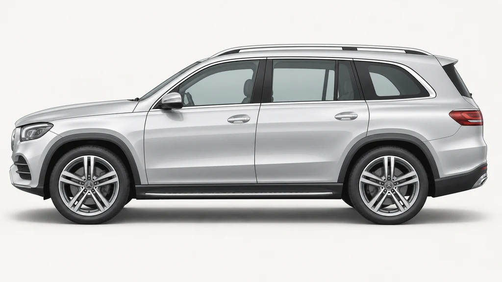 Silver Mercedes-Benz GLS X167, generated side-profile illustration