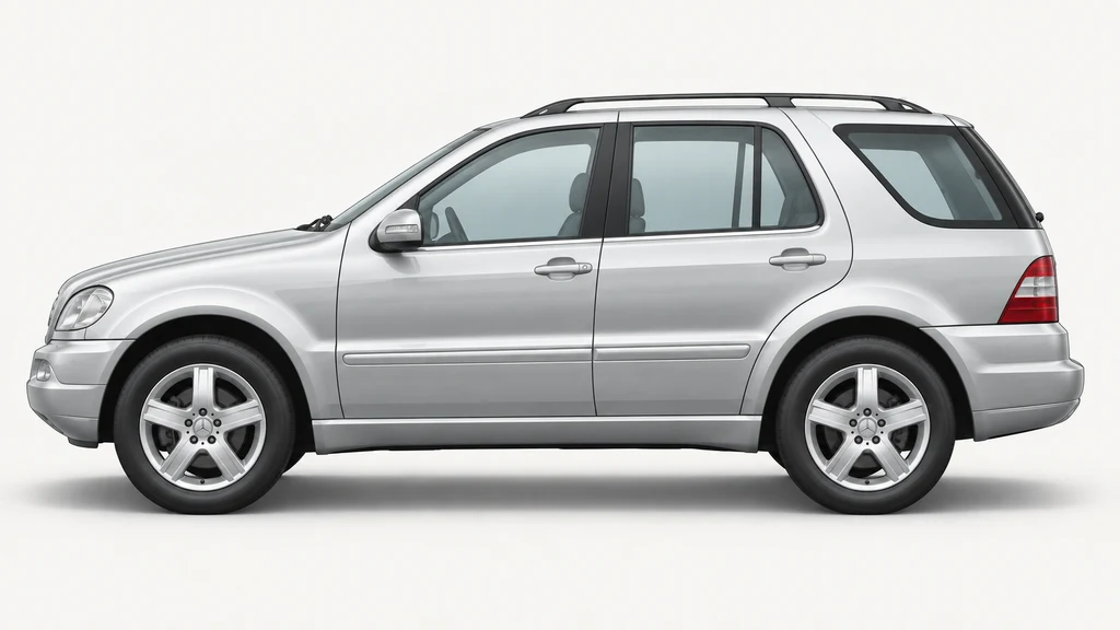 Silver Mercedes-Benz ML W163, generated side-profile illustration