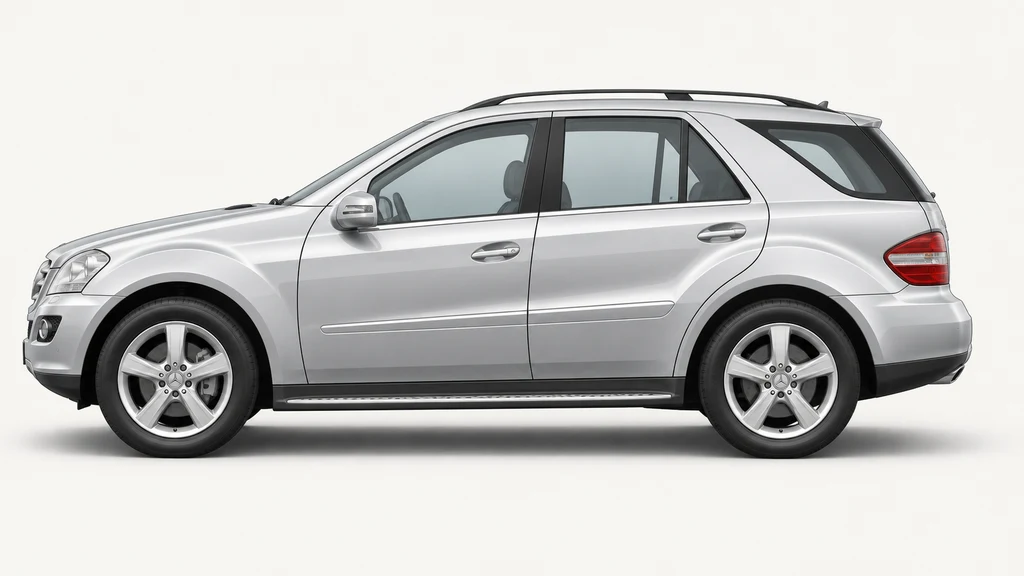 Silver Mercedes-Benz ML W164, generated side-profile illustration