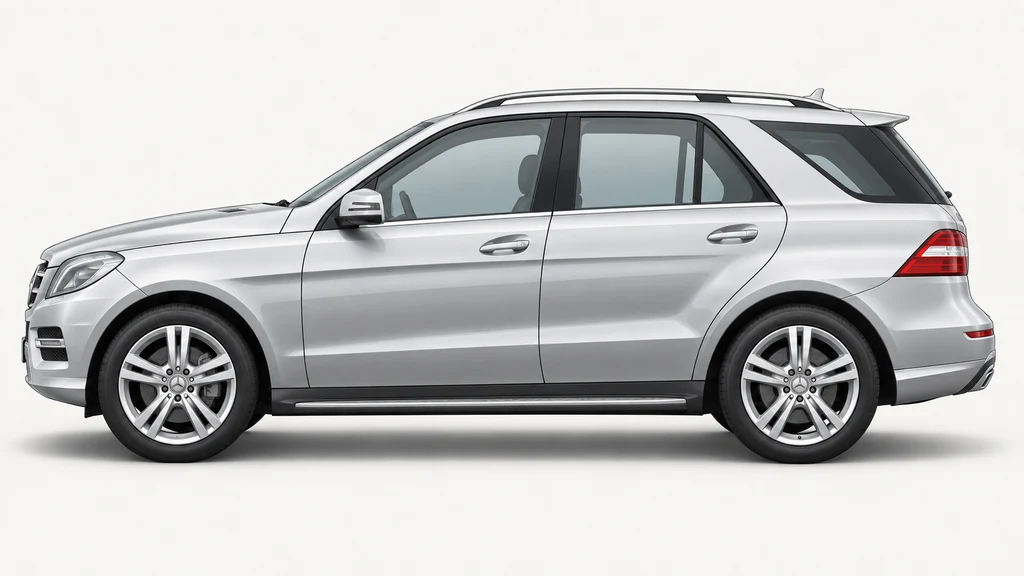 Silver Mercedes-Benz ML W166, generated side-profile illustration