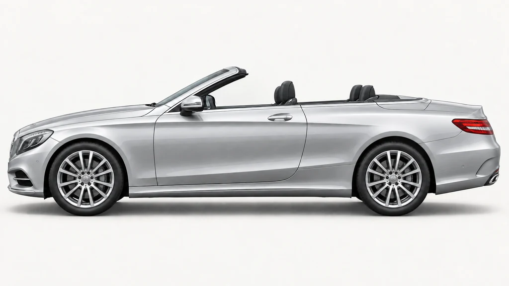 Silver Mercedes-Benz S-Class A217, generated side-profile illustration