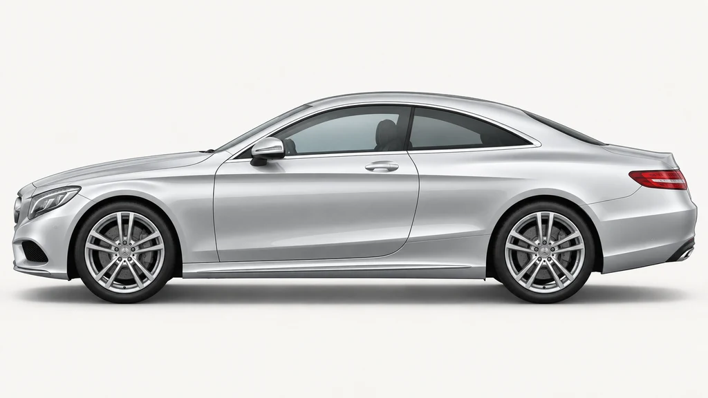 Silver Mercedes-Benz S-Class C217, generated side-profile illustration