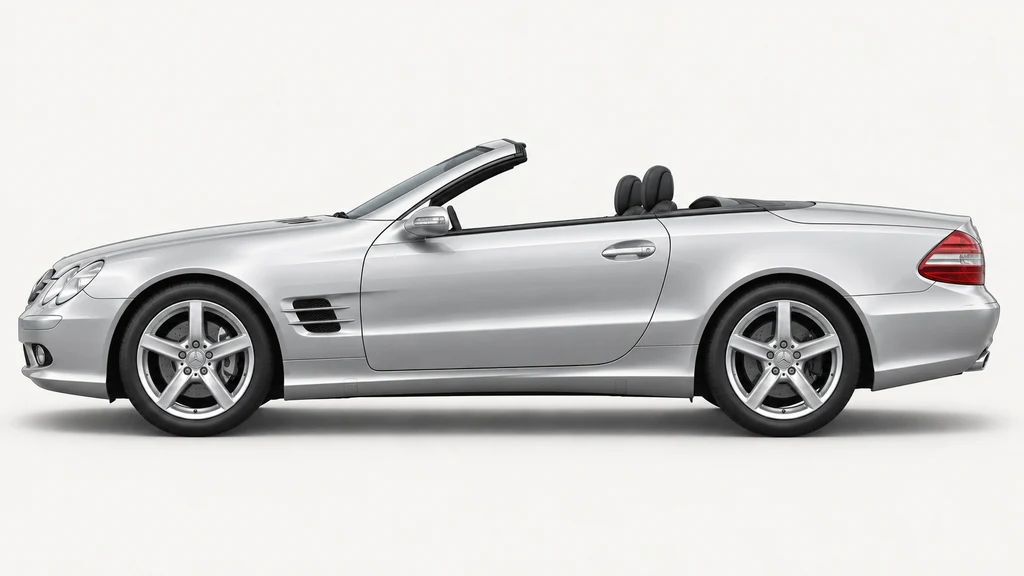Silver Mercedes-Benz SL R230, generated side-profile illustration