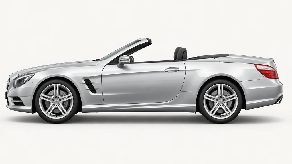 Silver Mercedes-Benz SL R231, generated side-profile illustration