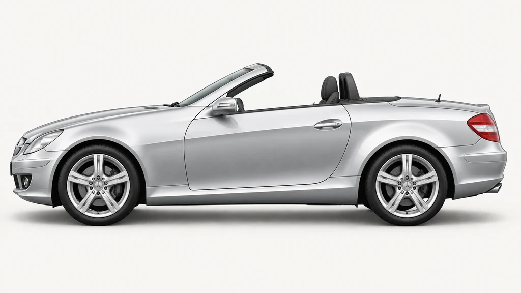 Silver Mercedes-Benz SLK R171, generated side-profile illustration