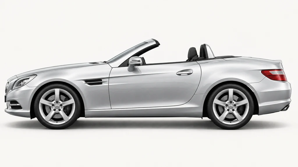 Silver Mercedes-Benz SLK R172, generated side-profile illustration