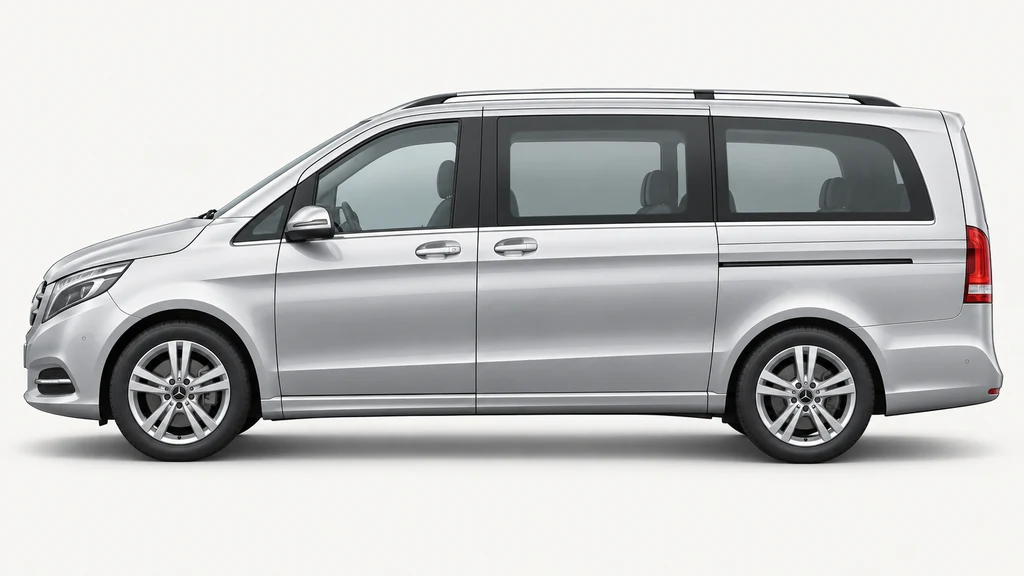 Silver Mercedes-Benz V-Class W447, generated side-profile illustration