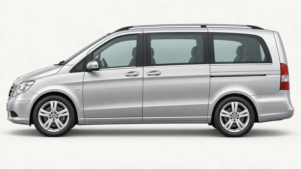 Silver Mercedes-Benz Viano W639, generated side-profile illustration