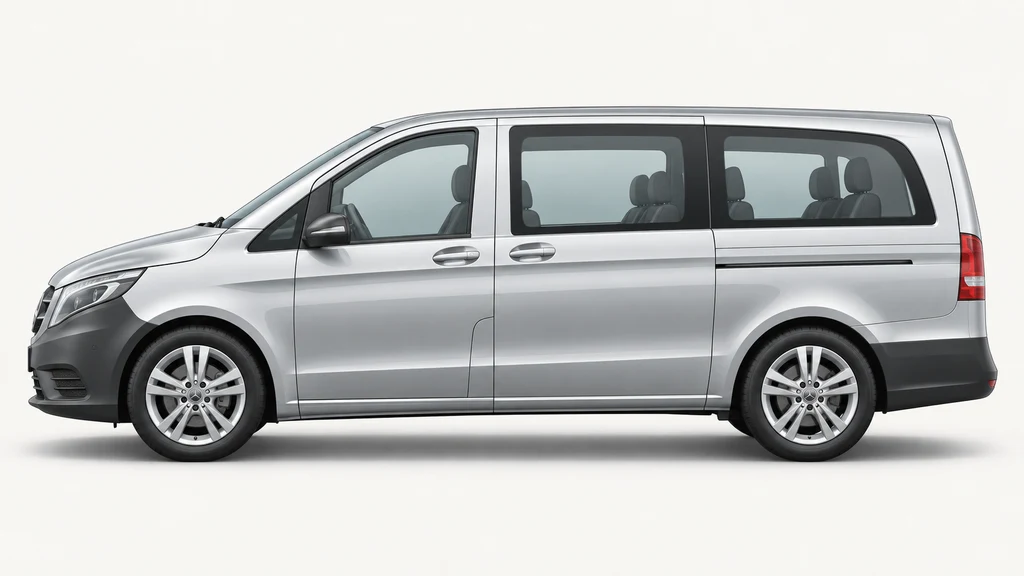 Silver Mercedes-Benz Vito W447, generated side-profile illustration