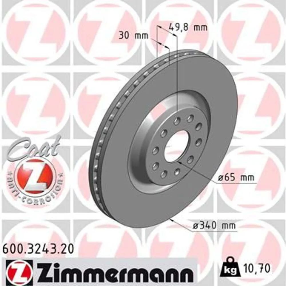 Zimmermann 340mm Brake Disc Set (2 pcs) 600.3243.20