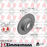 Zimmermann 253mm Brake Disc Set (2 pcs) 600.3234.20