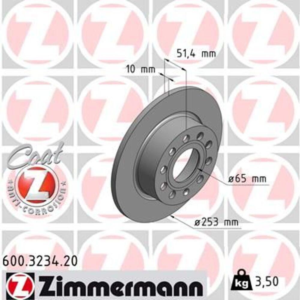 Zimmermann 253mm Brake Disc Set (2 pcs) 600.3234.20