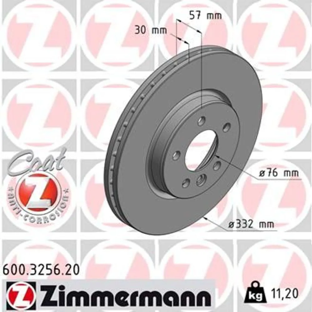 Zimmermann 332mm Brake Disc Set (2 pcs) 600.3256.20