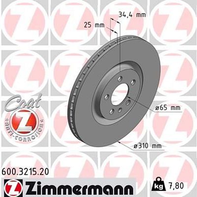 Zimmermann 310mm Brake Disc Set (2 pcs) 600.3215.20
