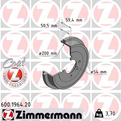 Zimmermann Brake Drum Set (2 pcs) 600.1964.20