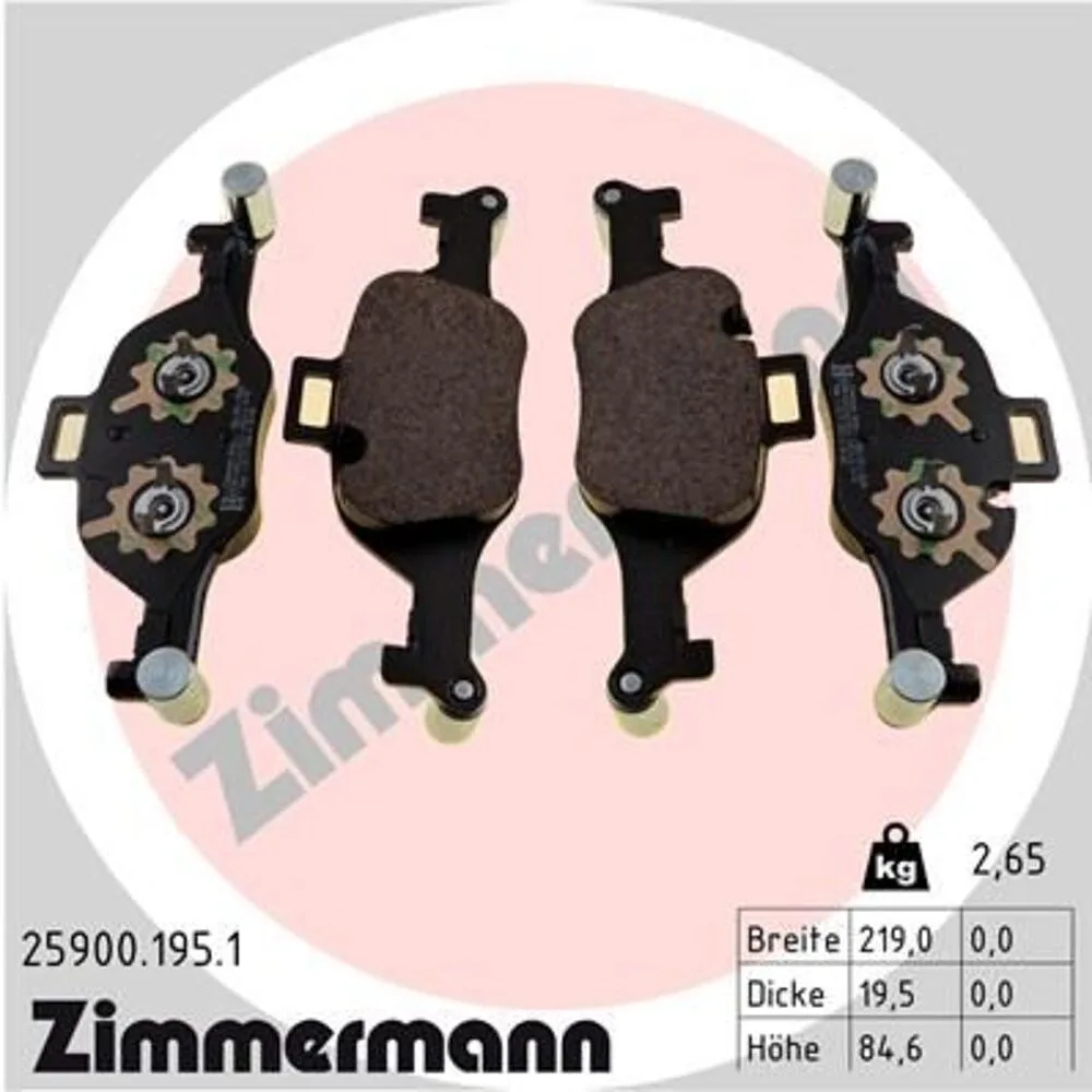 Zimmermann Brake Pad Set 259.0019.51