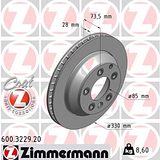 Zimmermann 330mm Brake Disc Set (2 pcs) 600.3229.20