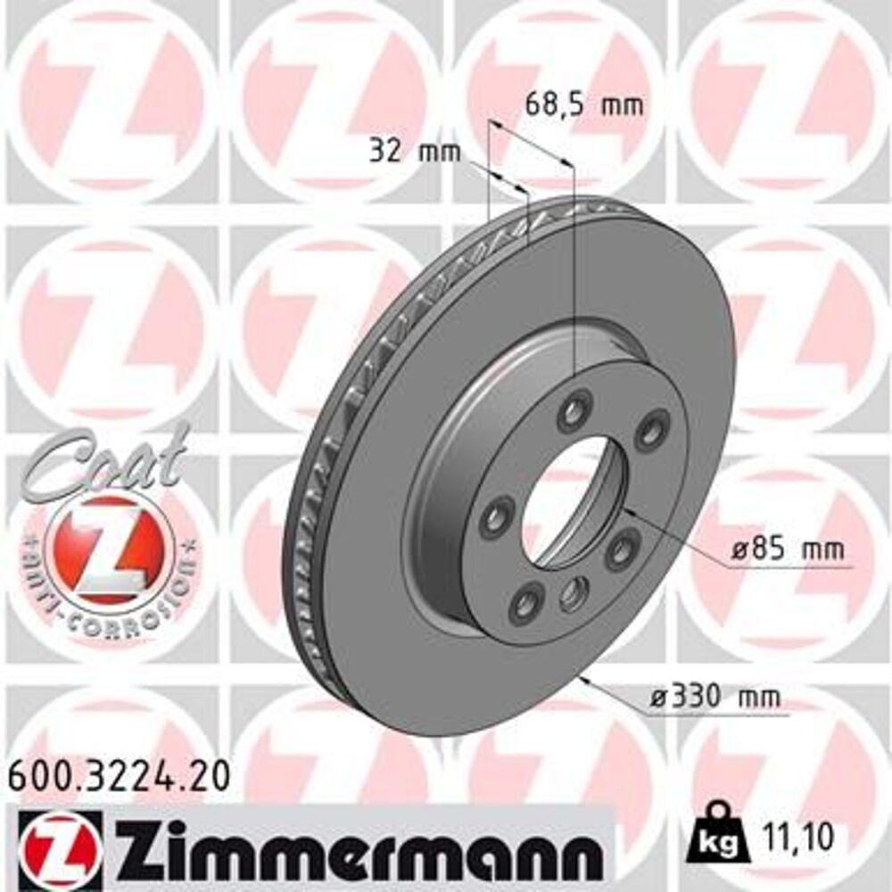 Zimmermann 330mm Front LH Brake Disc 600.3224.20
