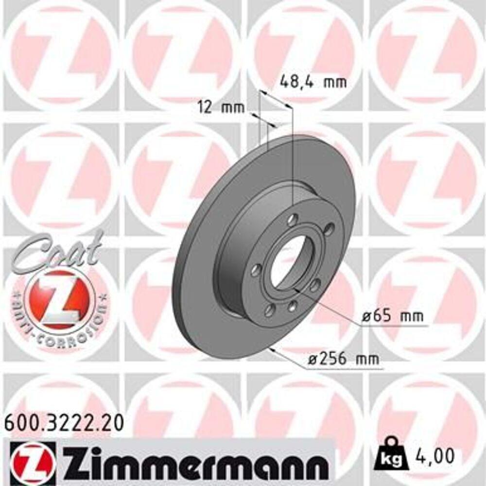 Zimmermann 256mm Brake Disc Set (2 pcs) 600.3222.20