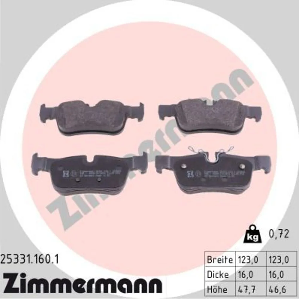 Zimmermann Brake Pad Set 253.3116.01