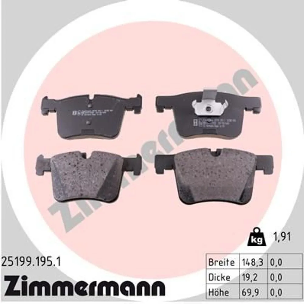 Zimmermann Brake Pad Set 251.9919.51