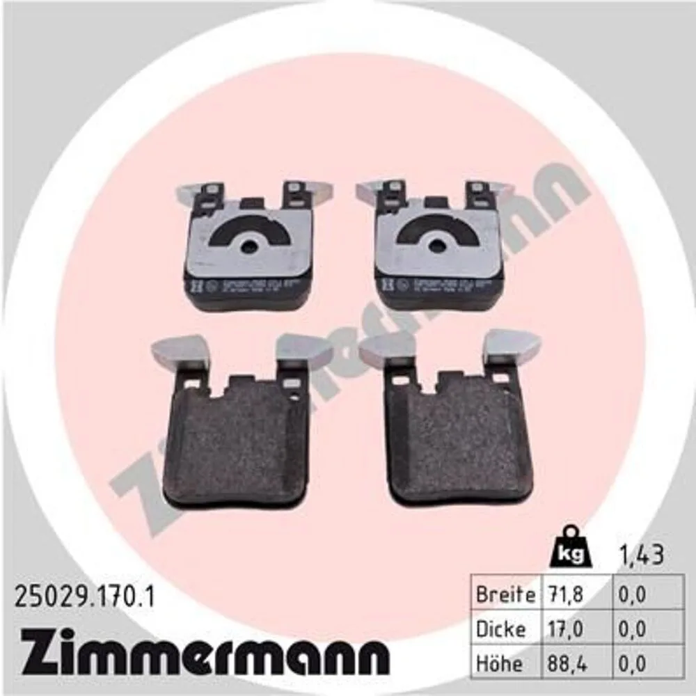 Zimmermann Brake Pad Set 250.2917.01