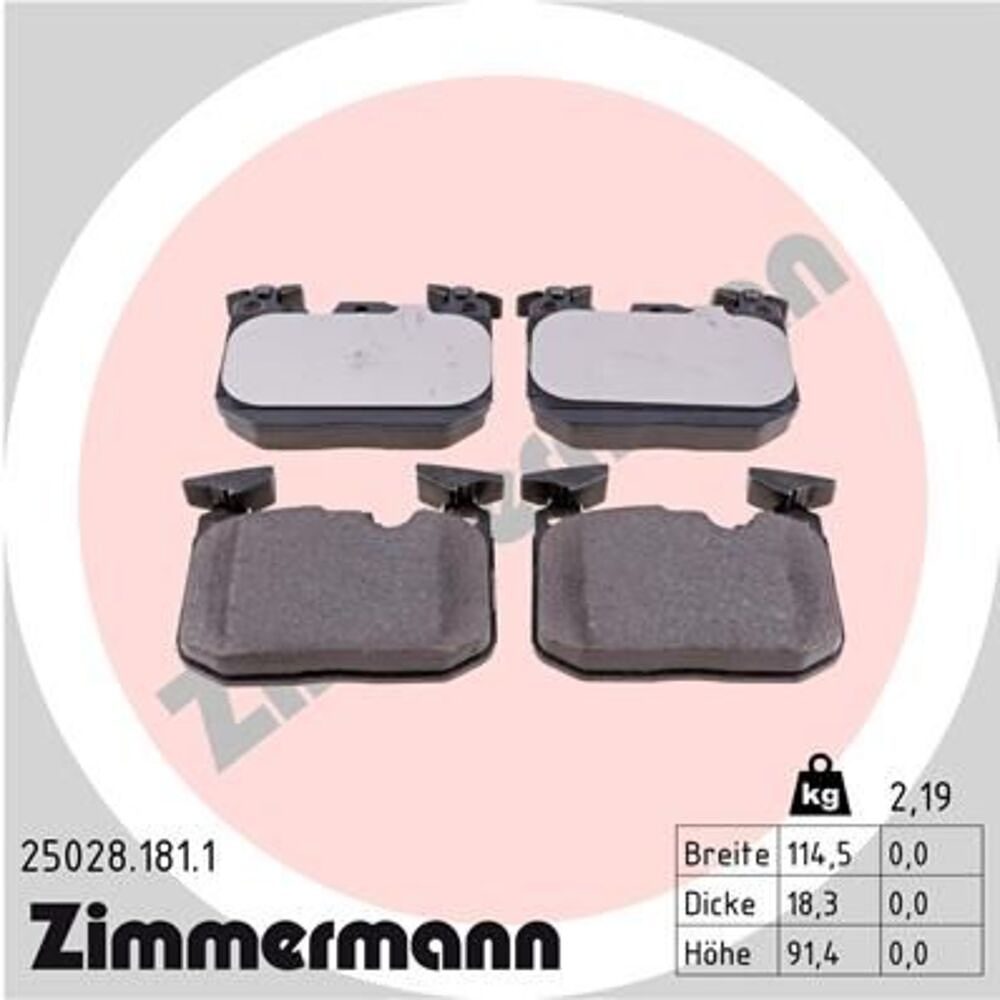 Zimmermann Brake Pad Set 250.2818.11
