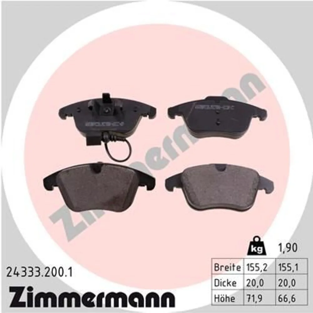 Zimmermann Brake Pad Set 243.3320.01