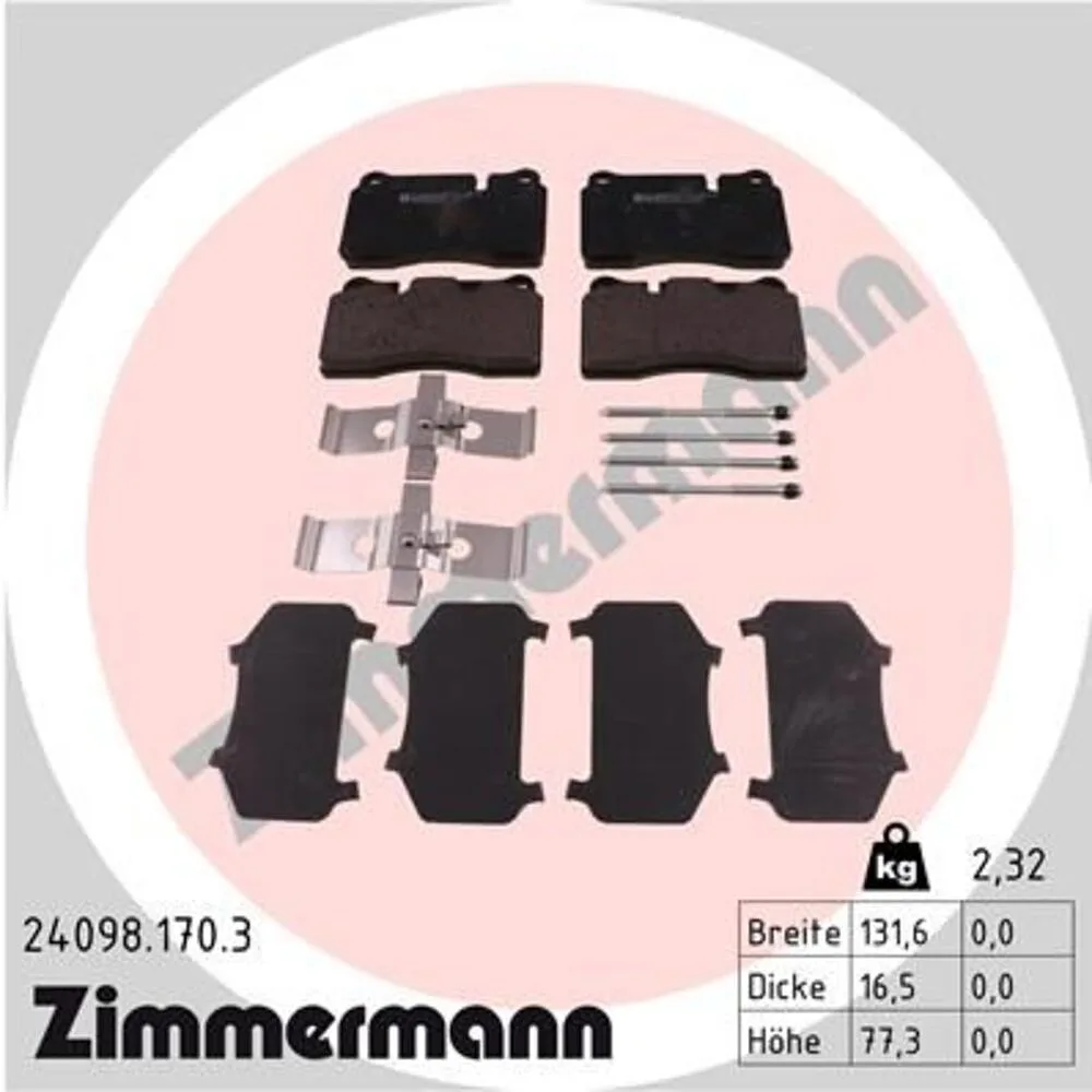 Zimmermann Brake Pad Set 240.9817.03