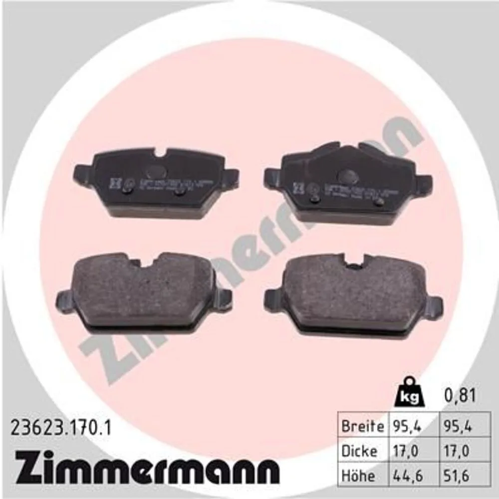 Zimmermann Brake Pad Set 236.2317.01
