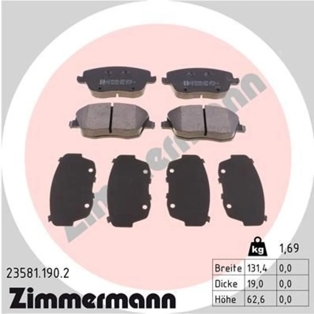 Zimmermann Brake Pad Set 235.8119.02