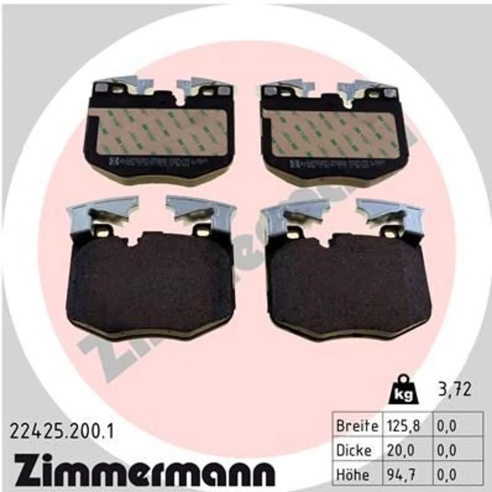 Zimmermann Brake Pad Set 224.2520.01