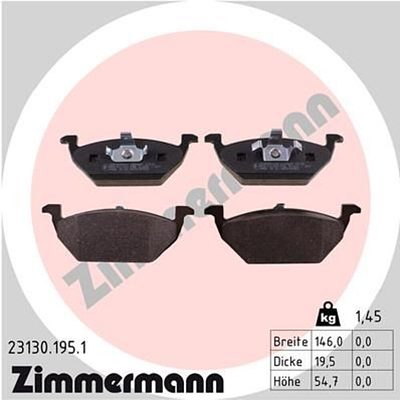 Zimmermann Brake Pad Set 231.3019.51