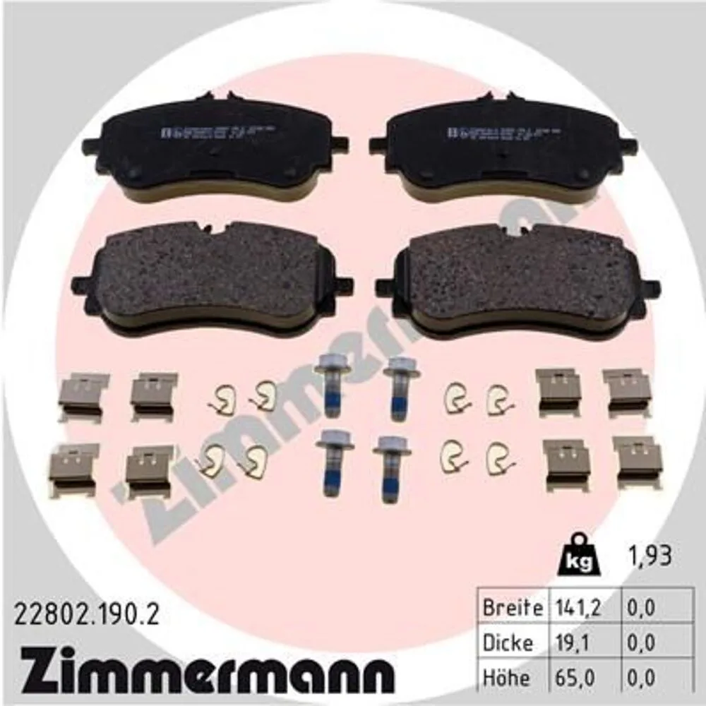 Zimmermann Brake Pad Set 228.0219.02